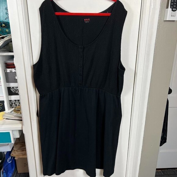Three Dots black sleeveless a-line knee length dress. Size L - Picture 1 of 8